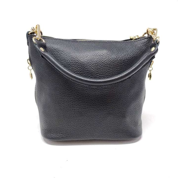 leather bucket bag with crossbody strap tres chic boutique womens gift idea black navy