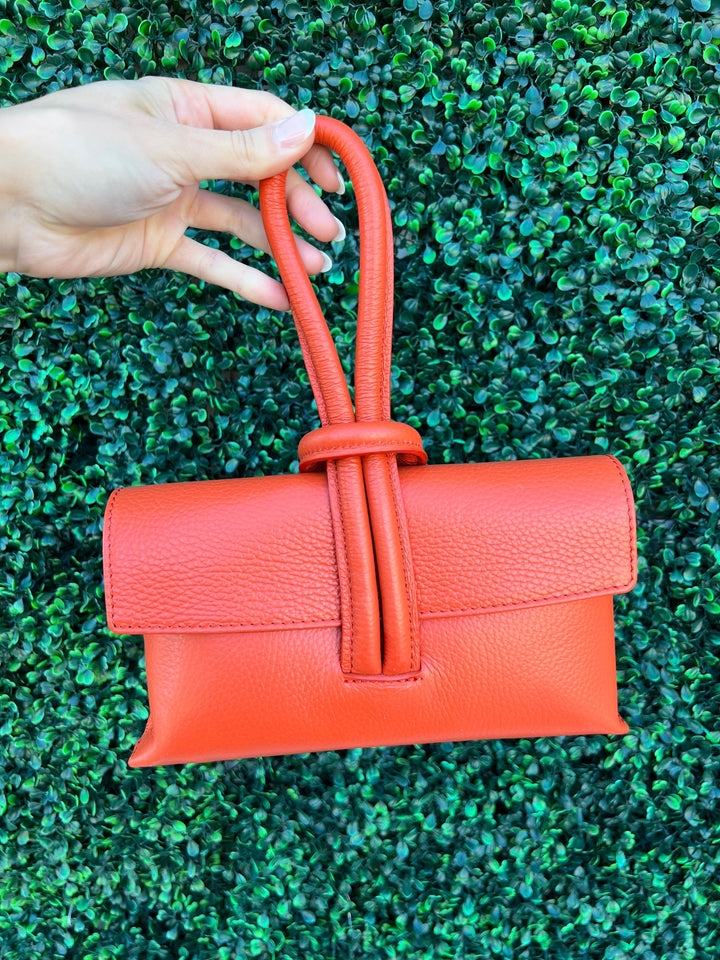 German Fuentes/NF Fashion Group leather coloful clutch tres chic womens gift boutique orange