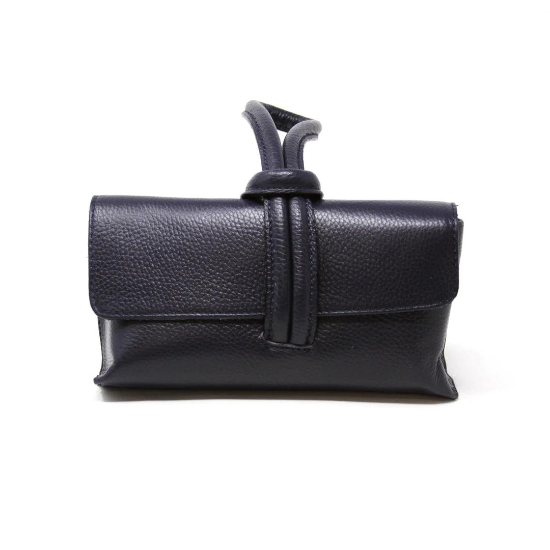 German Fuentes/NF Fashion Group leather coloful clutch tres chic womens gift boutique navy crossbody strap