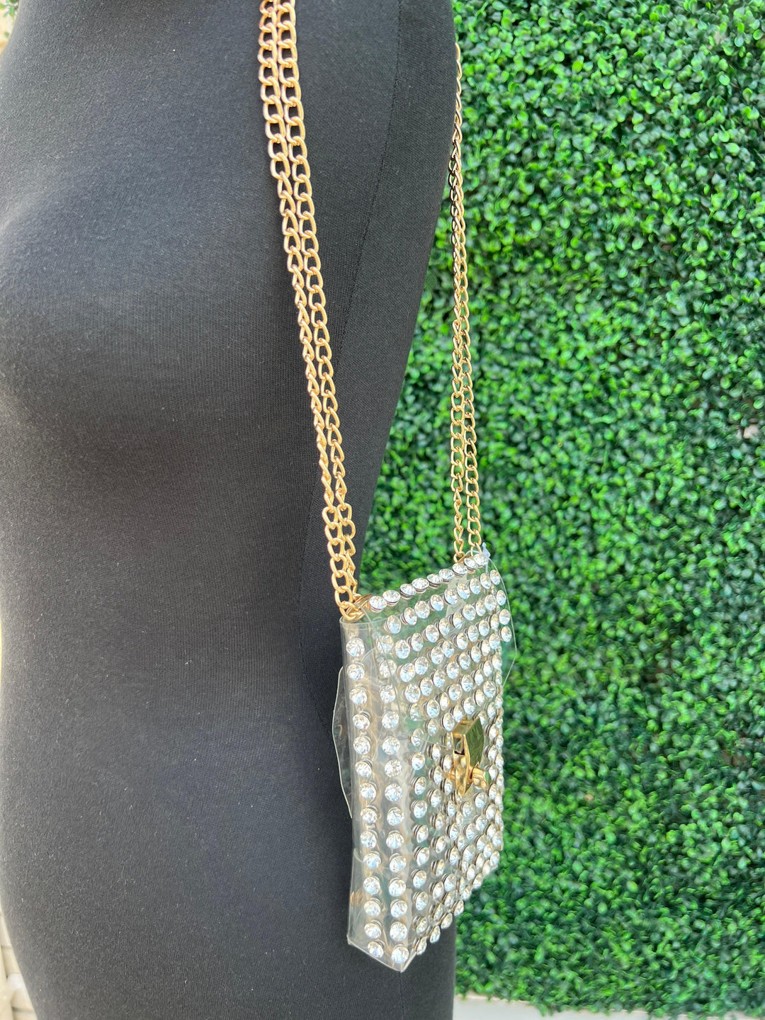 fancy clear bag fanny pack for event or game day gold short shoulder bag