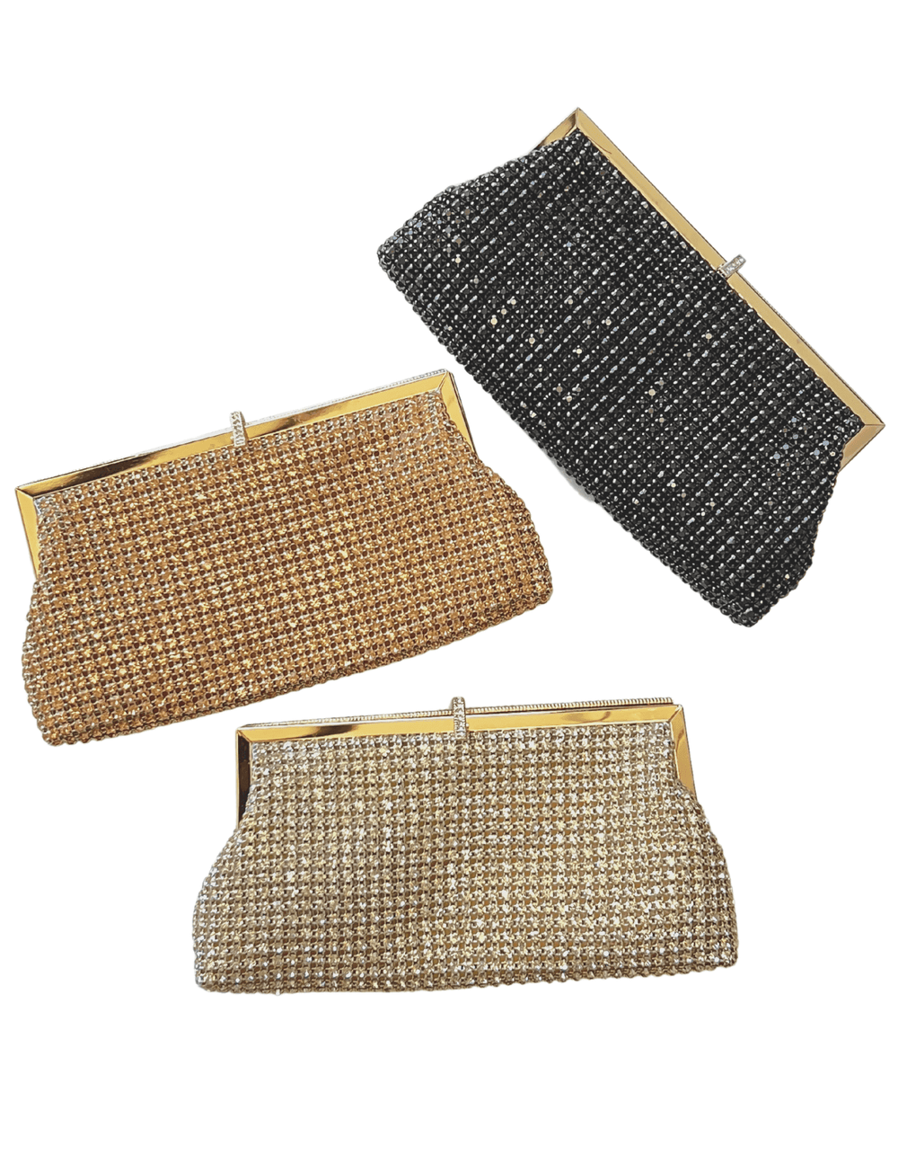 soft crystal sparkle evening clutch black