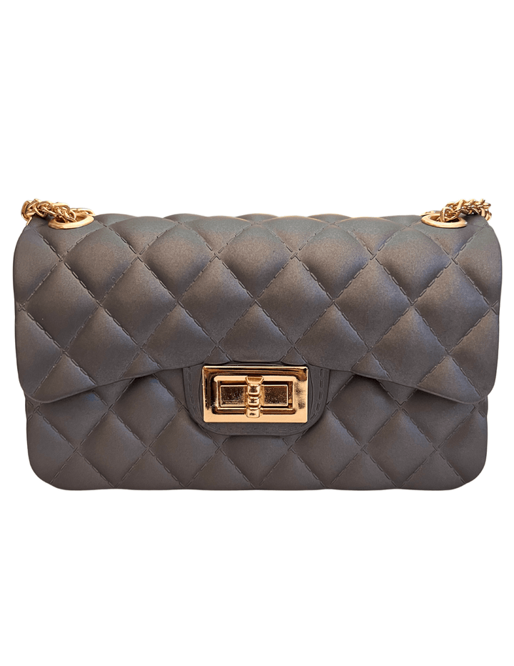 Chanel iridescent red gold rubber jelly purse womens gift ideas grey
