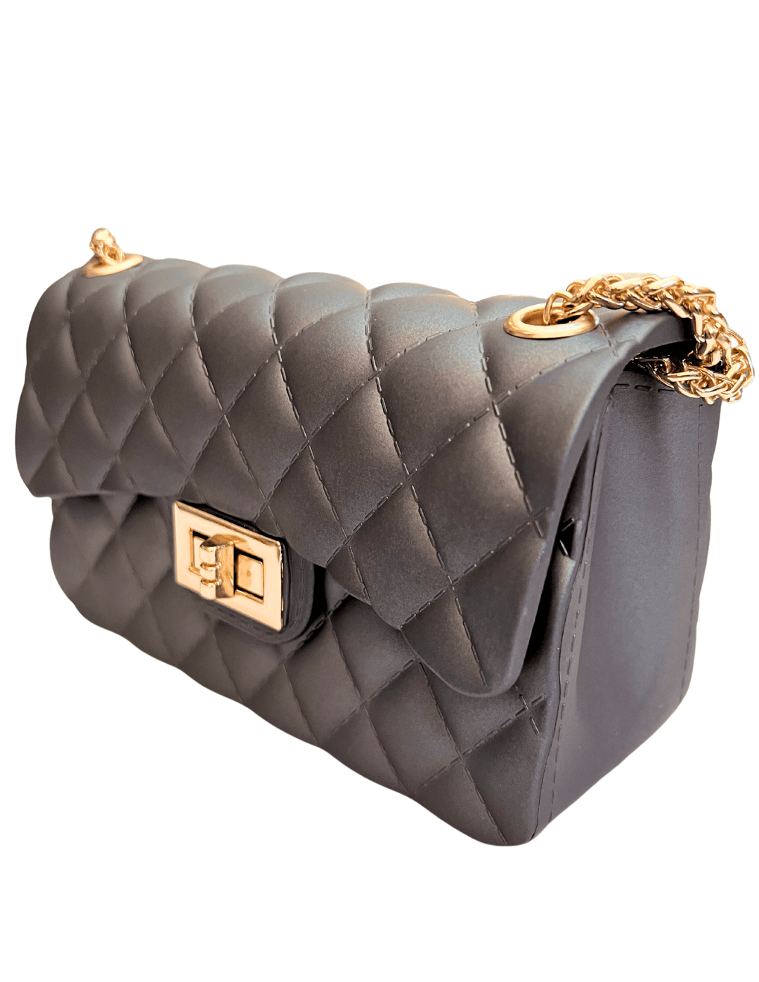 Chanel iridescent red gold rubber jelly purse womens gift ideas silver