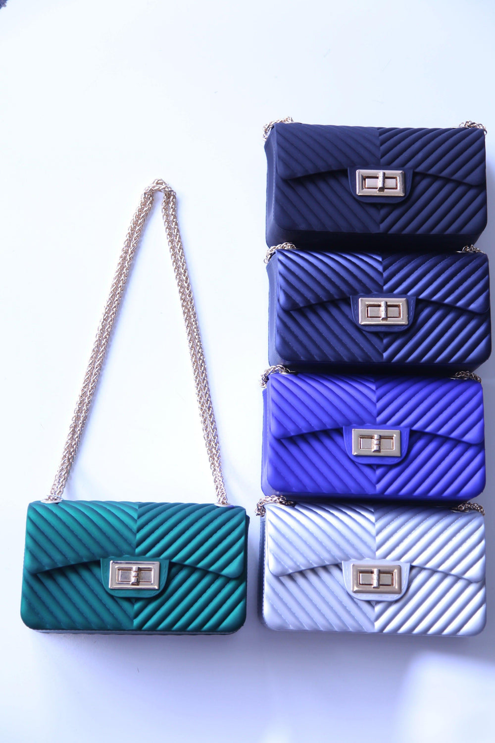 Small Rubber Chevron Handbag - Très Chic