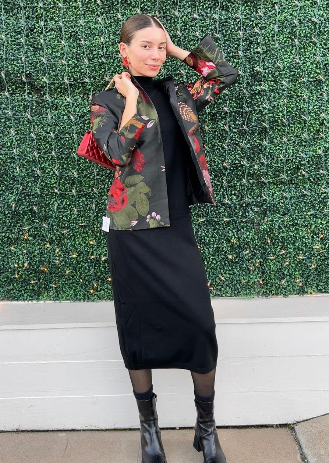 dressy holiday after 5 jacket blazer for women boutique online black with red 