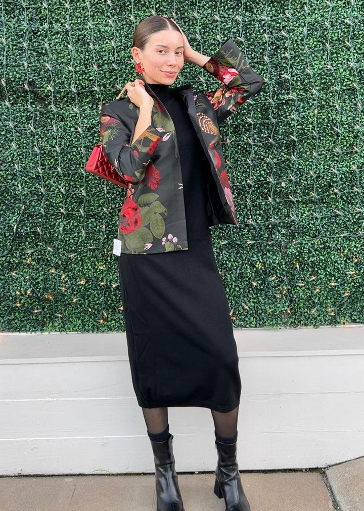 dressy holiday after 5 jacket blazer for women boutique online black with red 