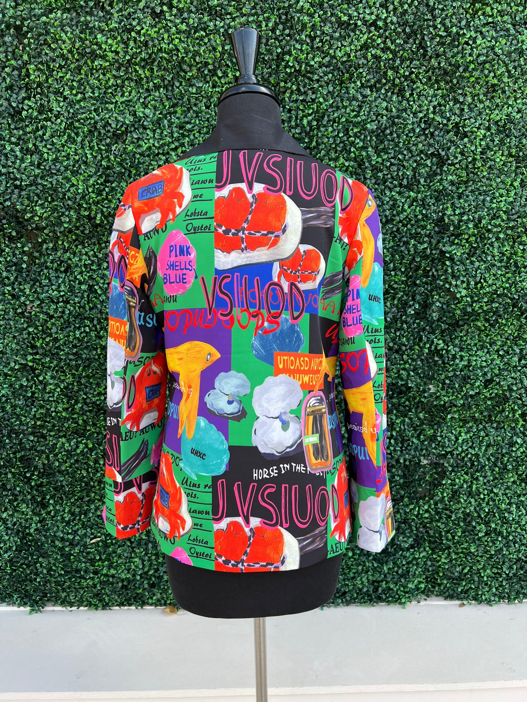 Seafood Print Reversible Blazer grace chuang dressy jacket vivid prints