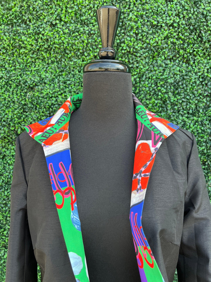 Seafood Print Reversible Blazer
