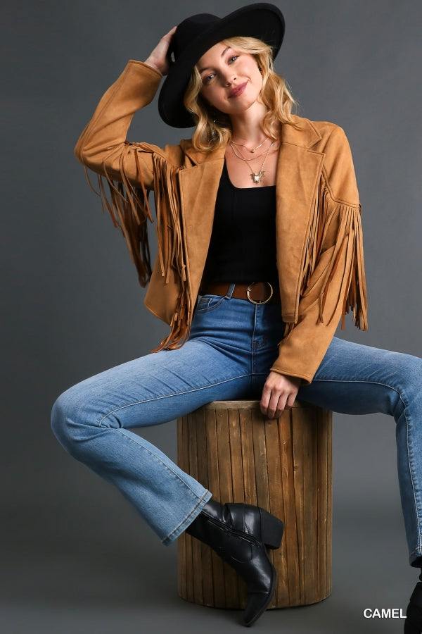 pink fringe cowgirl houston rodeo outfit jacket boutique HLSR