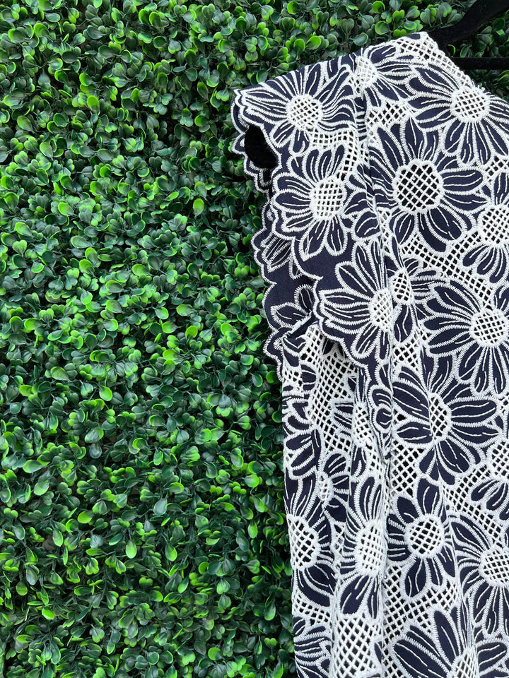 ruffle sleeve detail top at dress shop houston