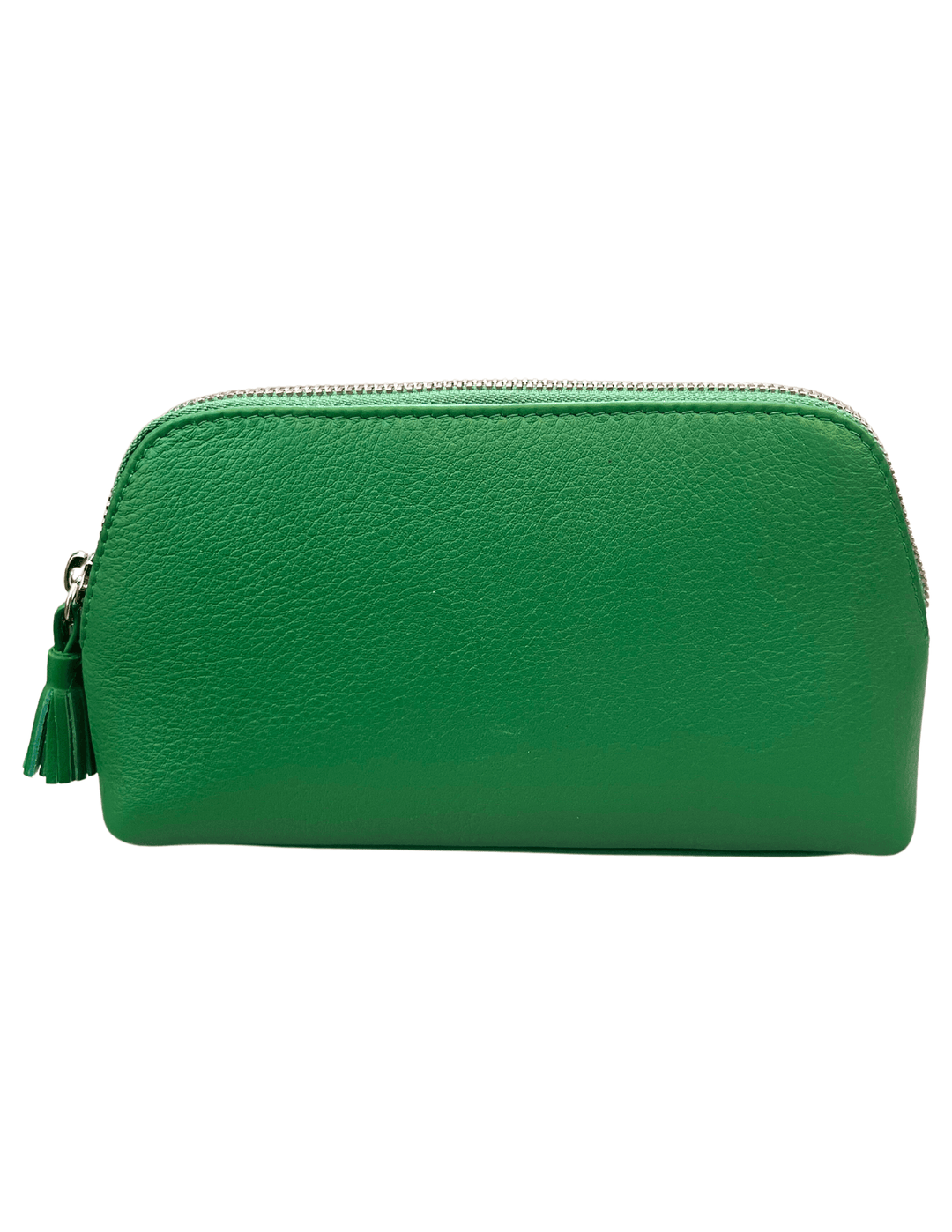Emerald green leather large makeup pouch rfid blocking gift boutique near me