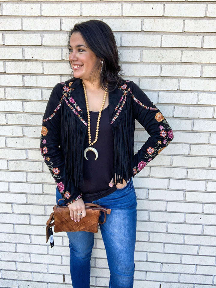 Fringe Embroidered Western Jacket - Très Chic