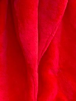 Dolce Cabo Shawl Collar Faux Fur Jacket short red