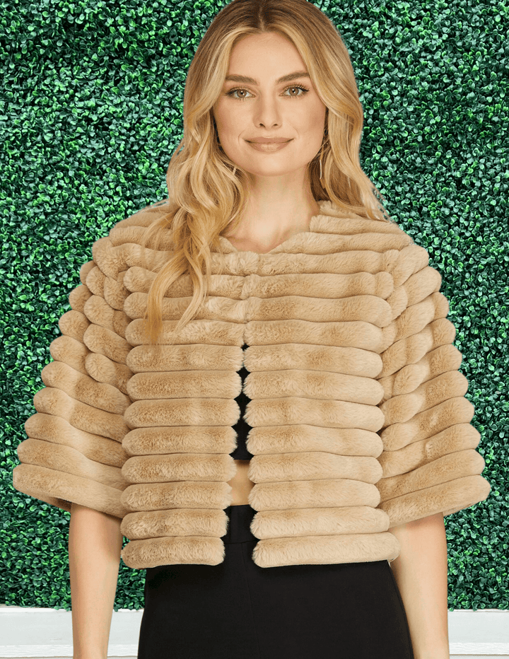 Faux Fur Short Bolero Jacket she and sky brand