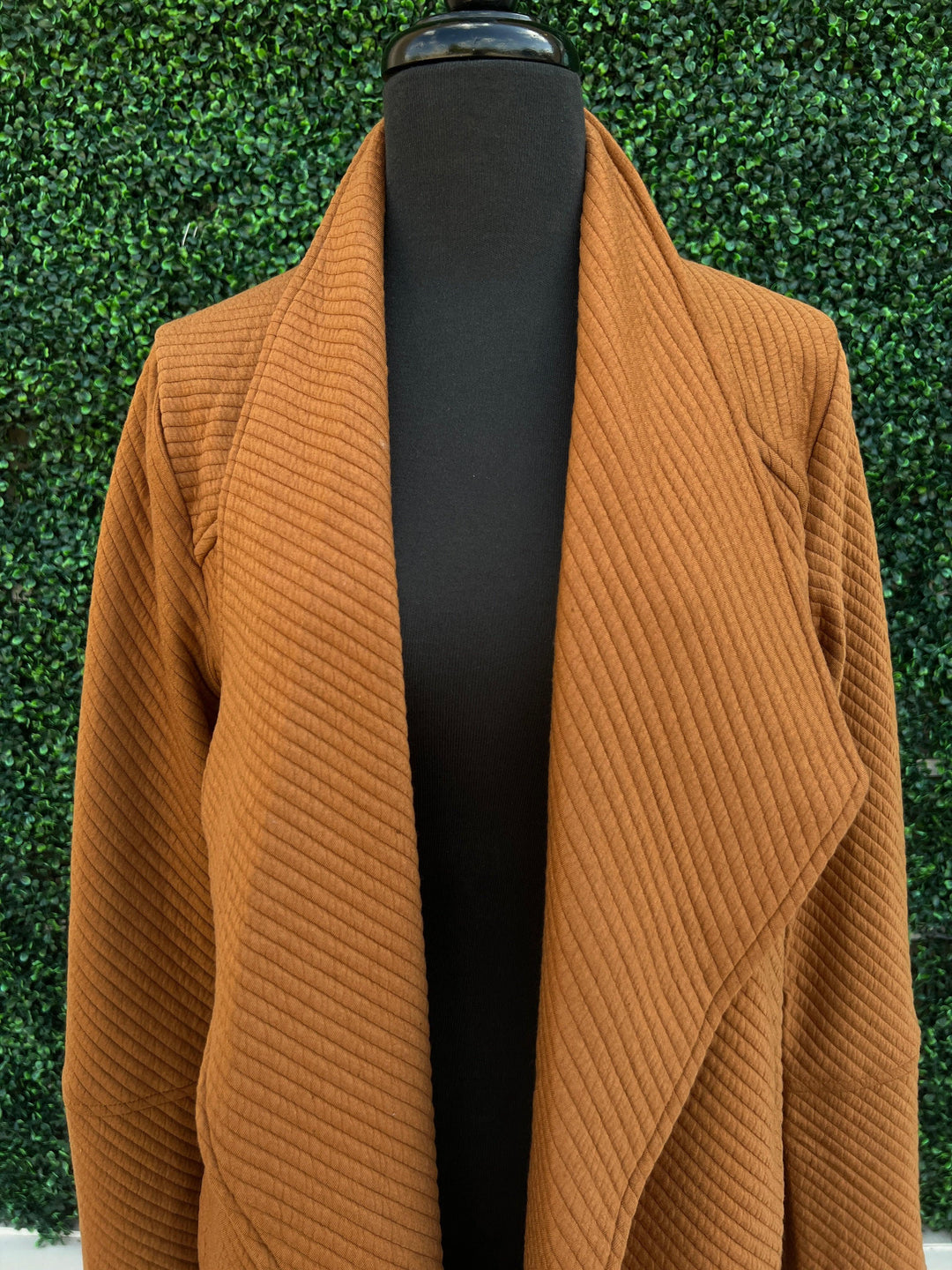 Quilted Knee Length Cardigan womens boutique online