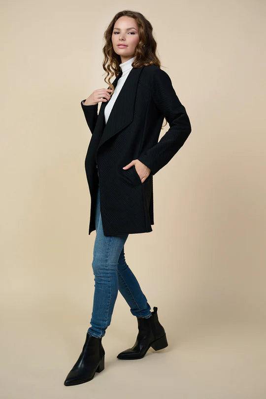 Quilted Knee Length Cardigan womens boutique online