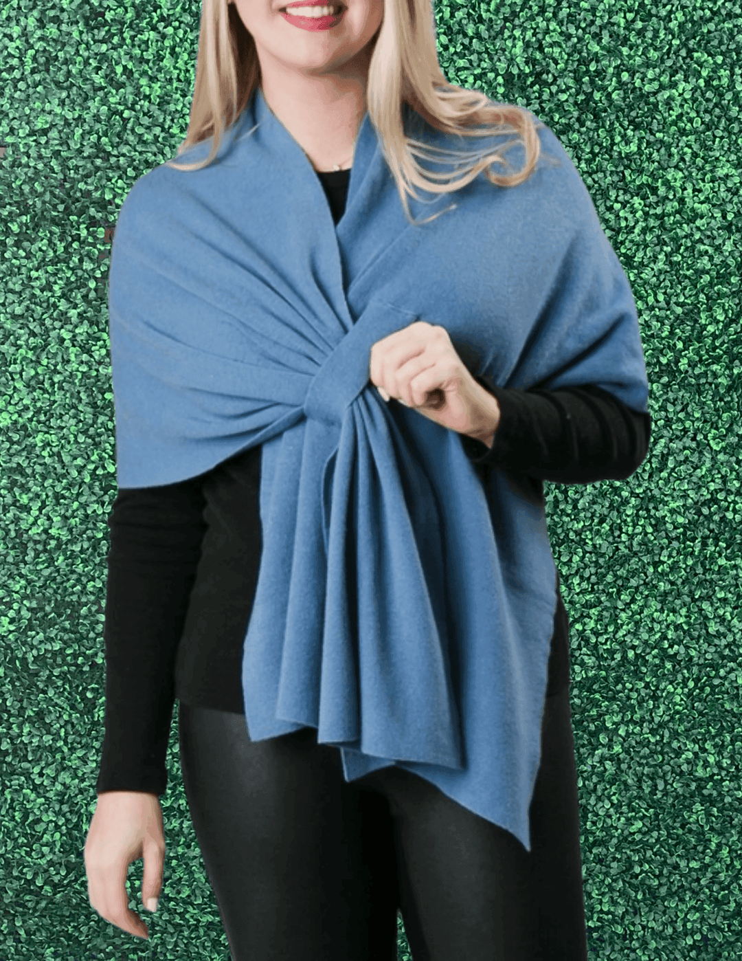 denim blue winter wrap- tres chic