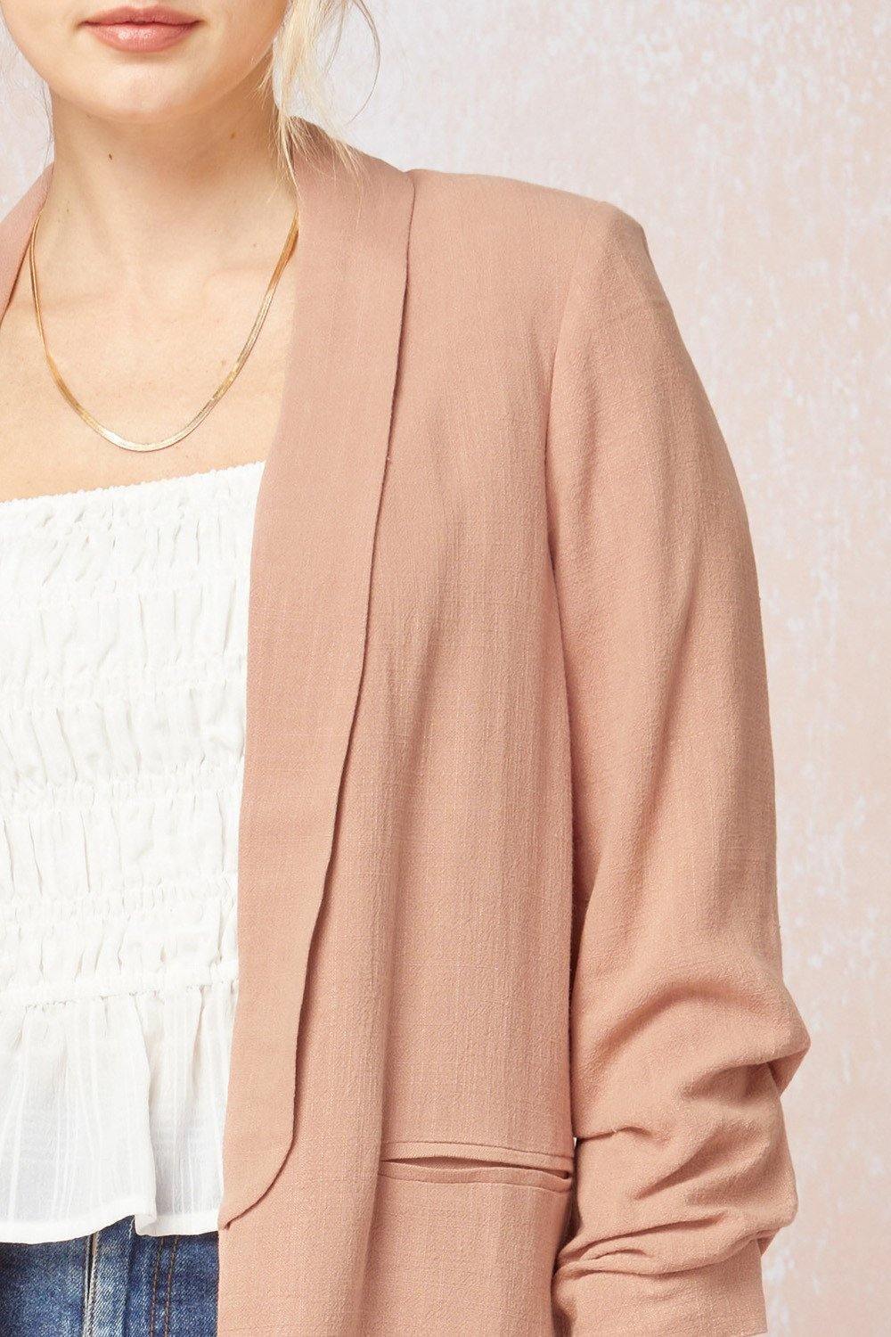 Shirred Blazer Jacket - Tres Chic Houston