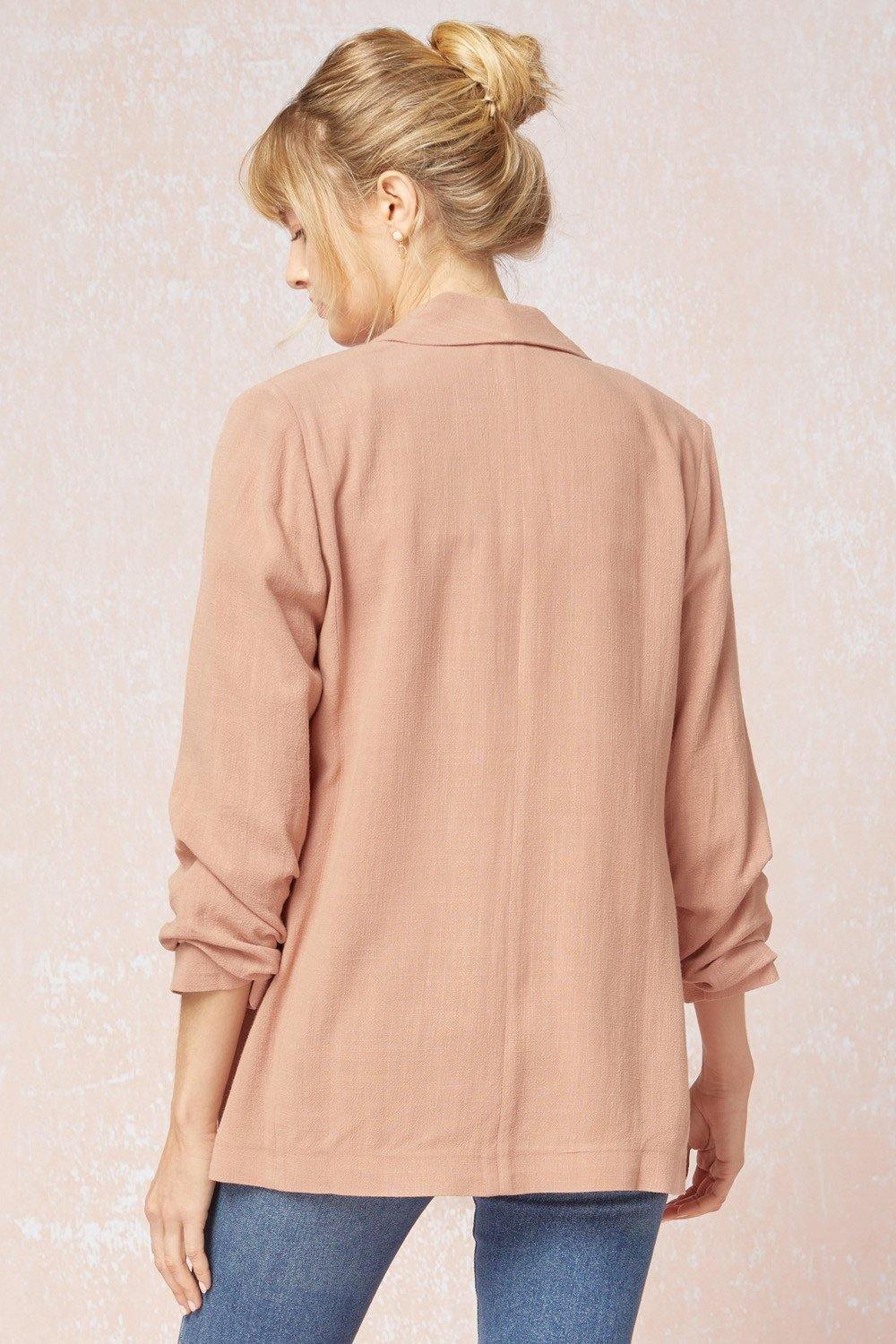 Shirred Blazer Jacket - Tres Chic Houston