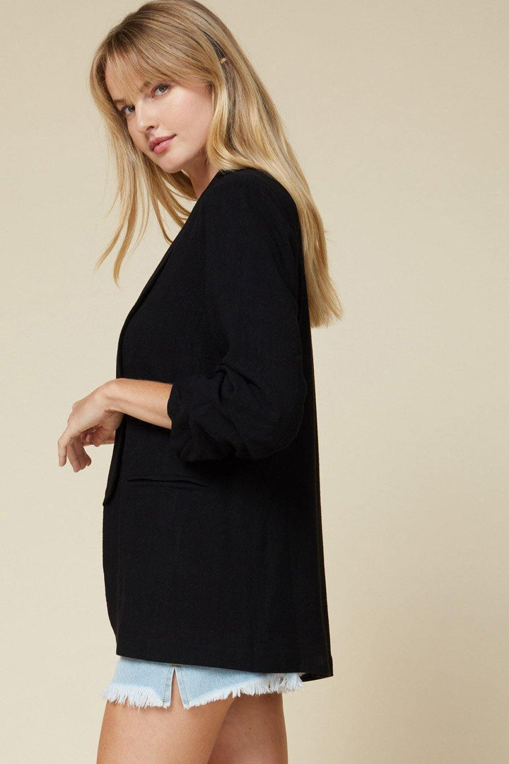 Shirred Blazer Jacket - Tres Chic Houston