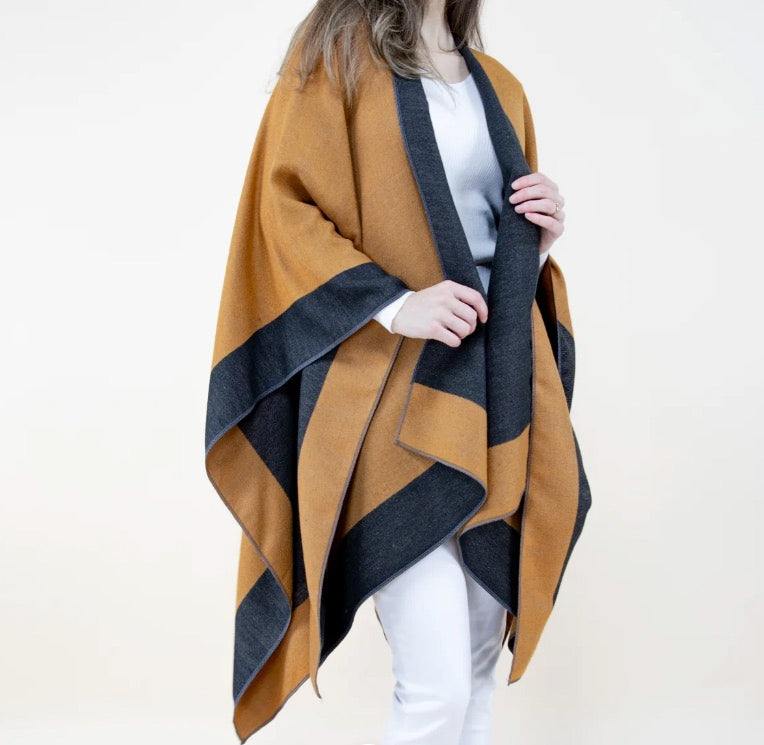 2 Tone Reversible Ruana