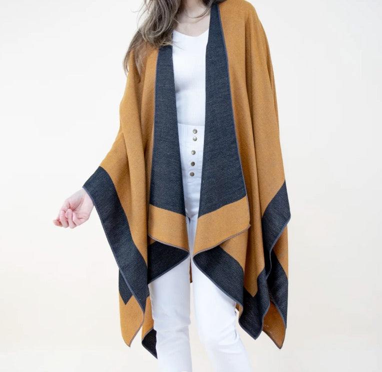 2 Tone Reversible Ruana