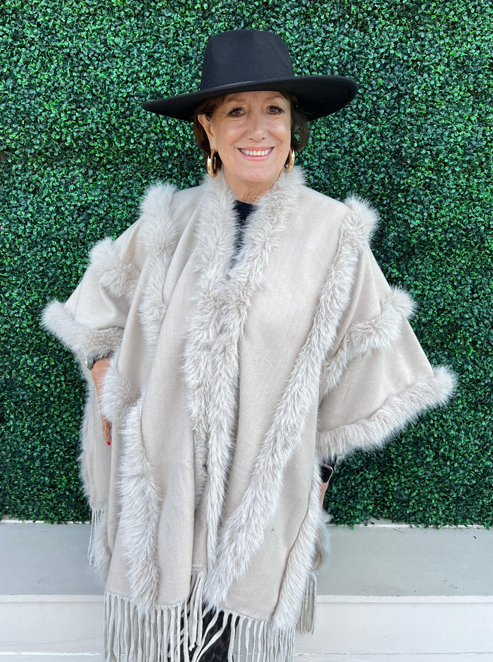 Faux Fur Pelts Cape hlsr houston rodeo womens boutique gifts fringe