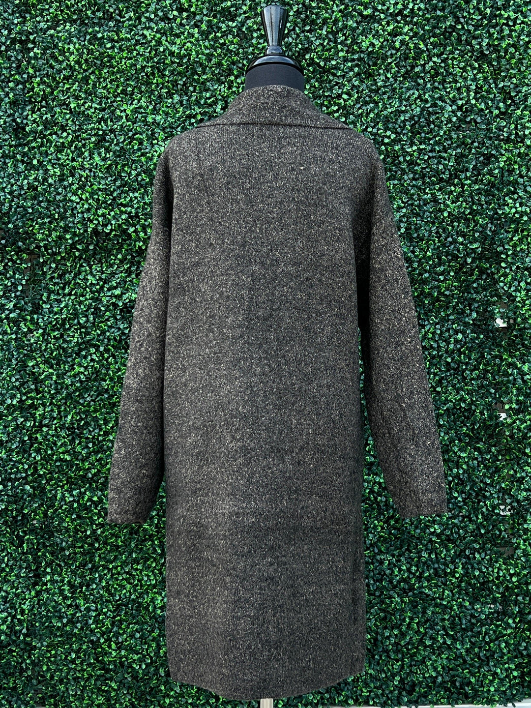 heather black knit layering cardigan