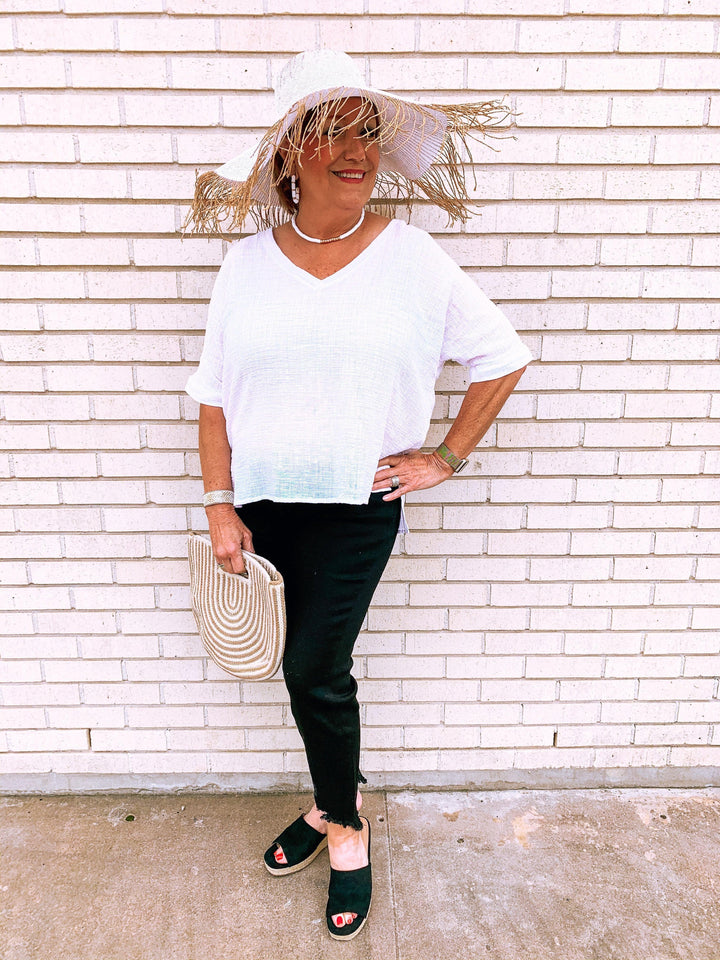 Black Shark Bite Denim Jeans - Tres Chic Houston
