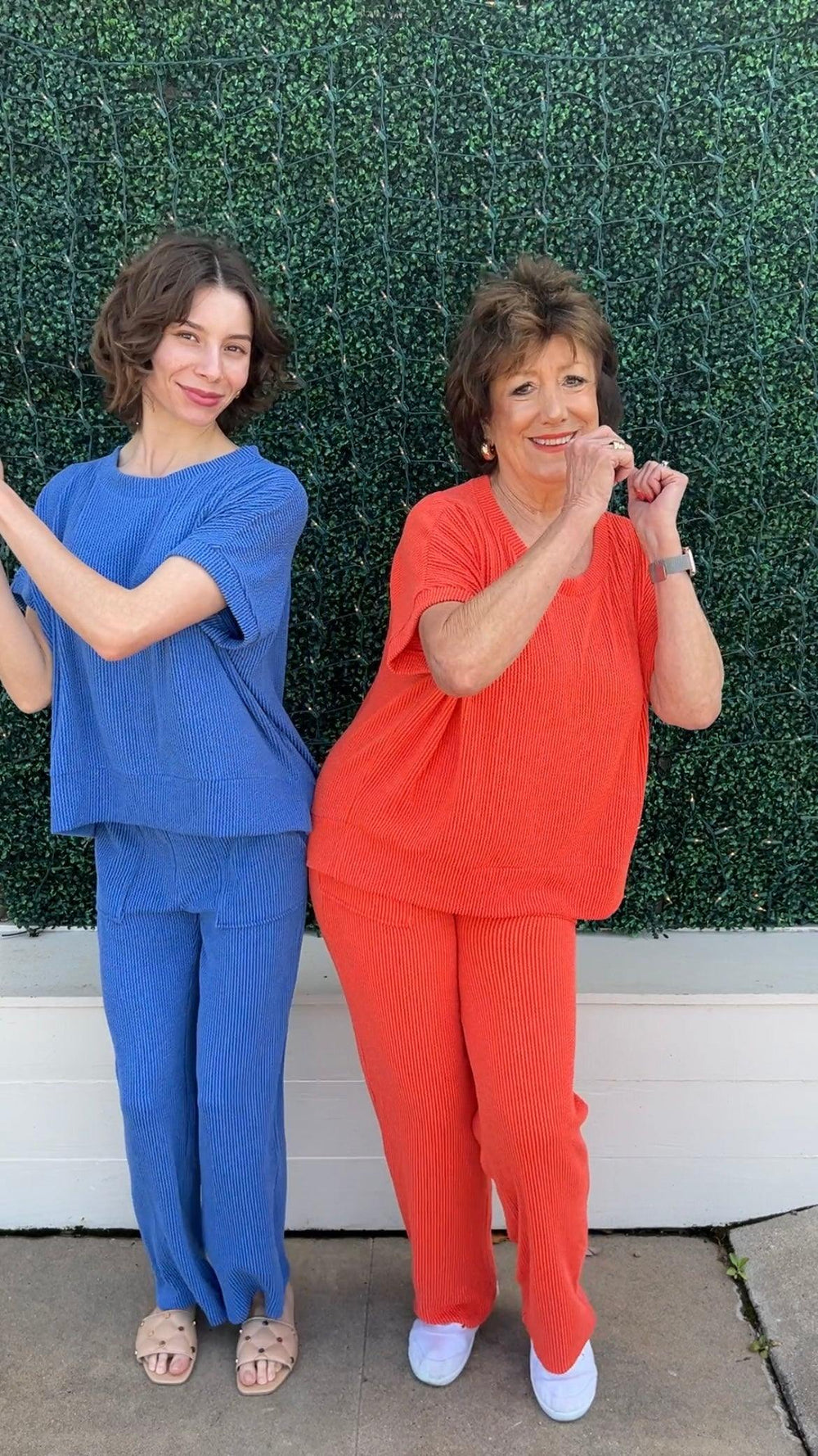 Textured Athleisure Stretch Pants travel set tres chic womens boutique colorful over 50