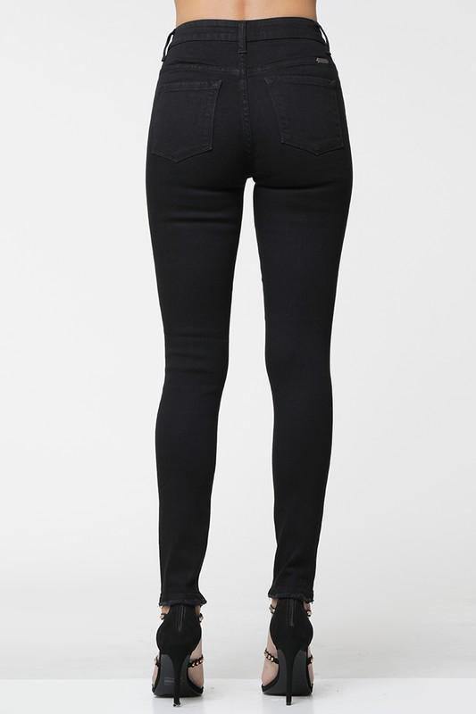 Black Fringe Distressed Jeans - Tres Chic Houston