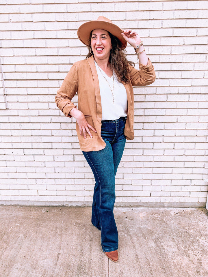 Dark Wash Flare Jean - Tres Chic Houston