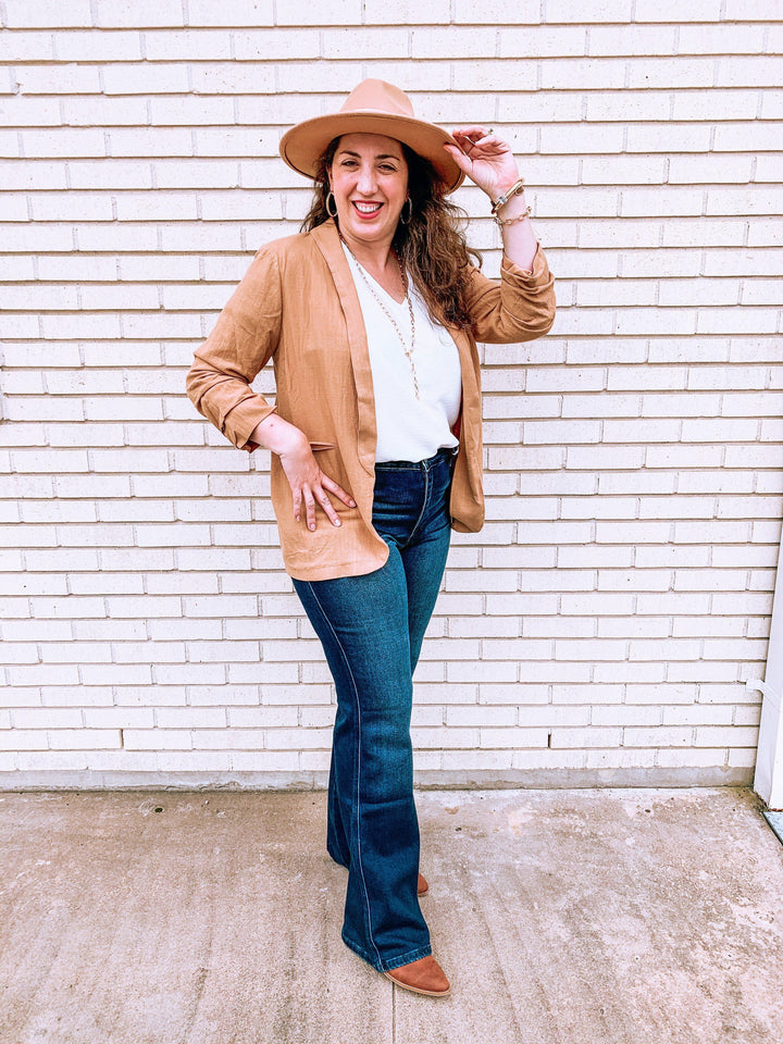 Dark Wash Flare Jean - Tres Chic Houston