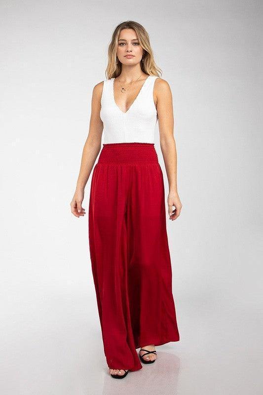Smocked Wide Leg Pant - Tres Chic Houston