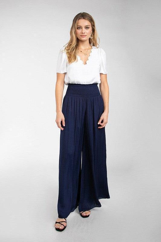 Smocked Wide Leg Pant - Tres Chic Houston