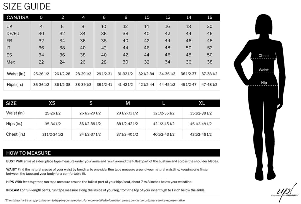 womens pants numbered size chart up pants