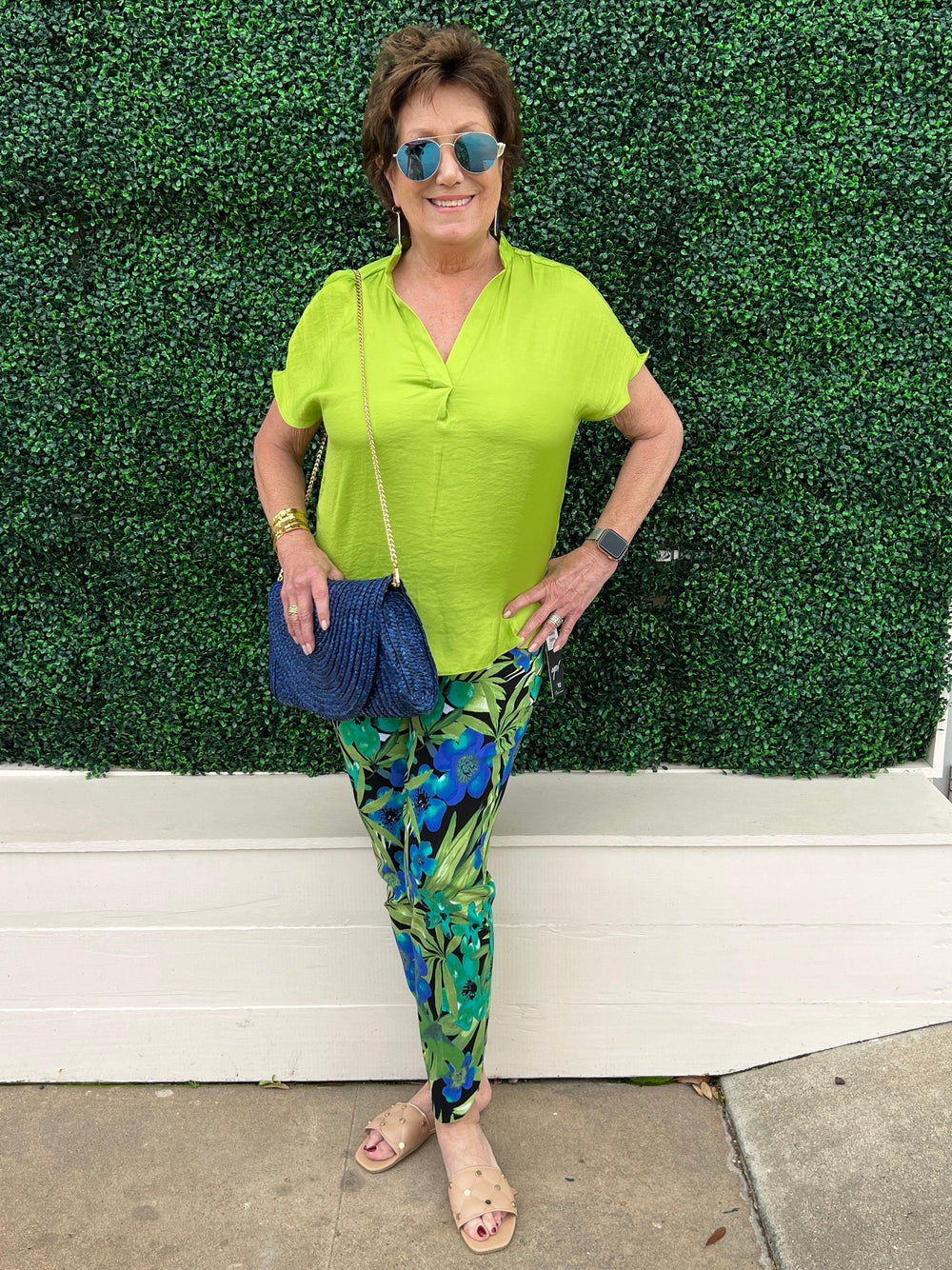 tropical print tummy control pants Up! boutique
