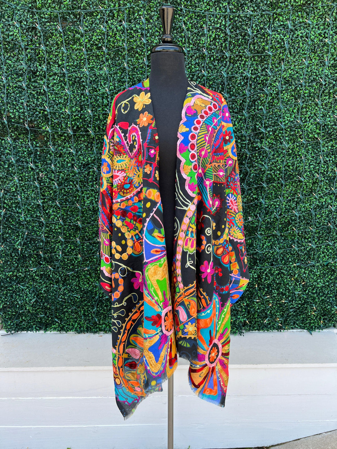 Embroidered Madrid Ruana
