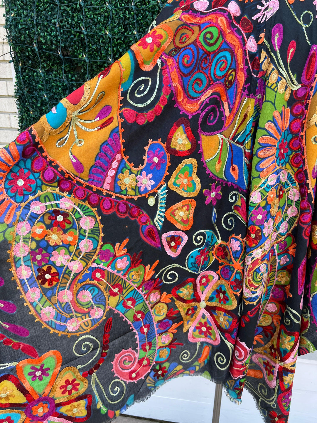 Embroidered Madrid Ruana