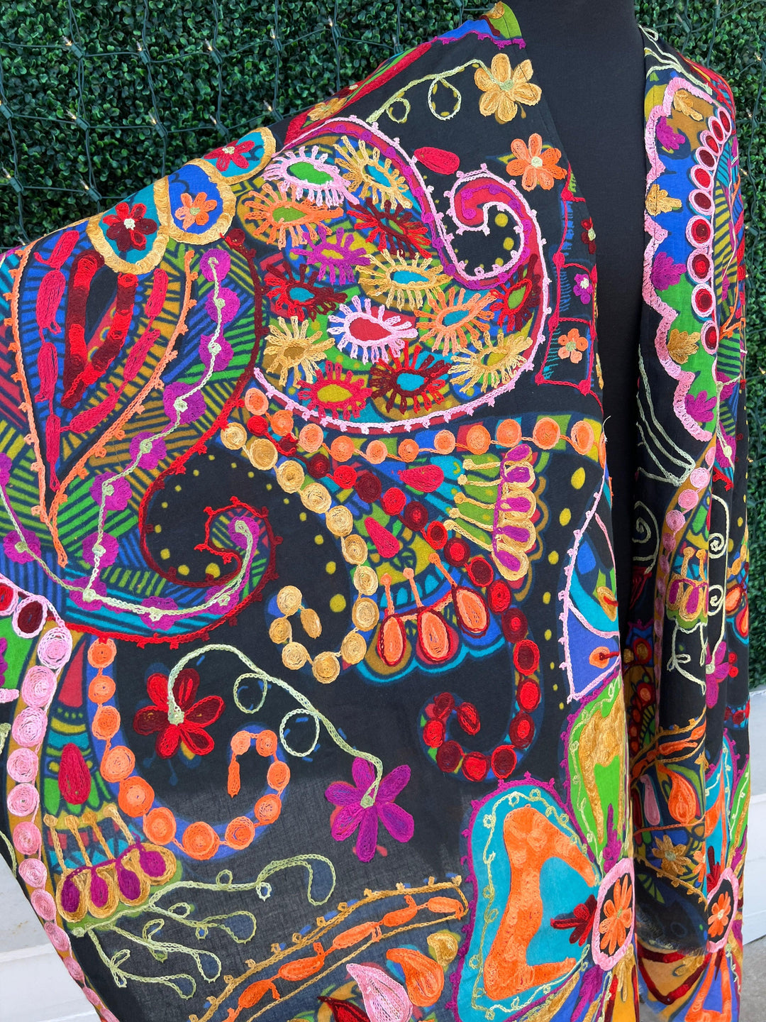 Embroidered Madrid Ruana