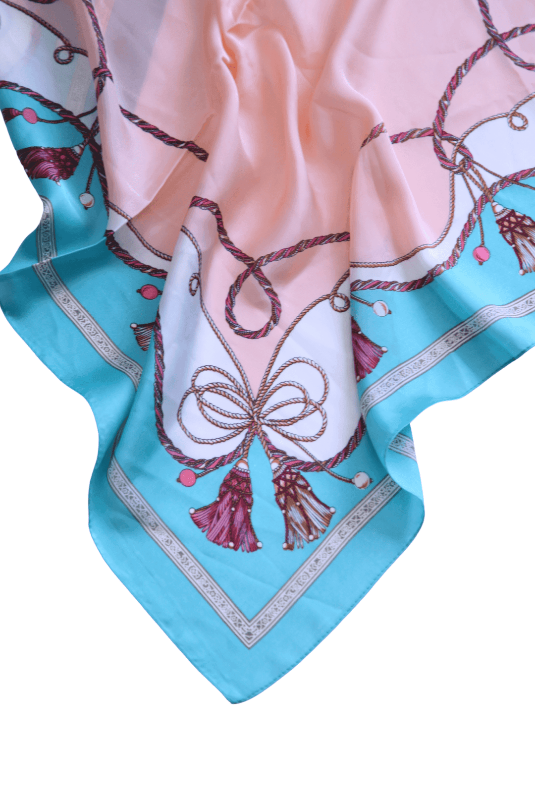 Large curtain tassels in light blue and light pink