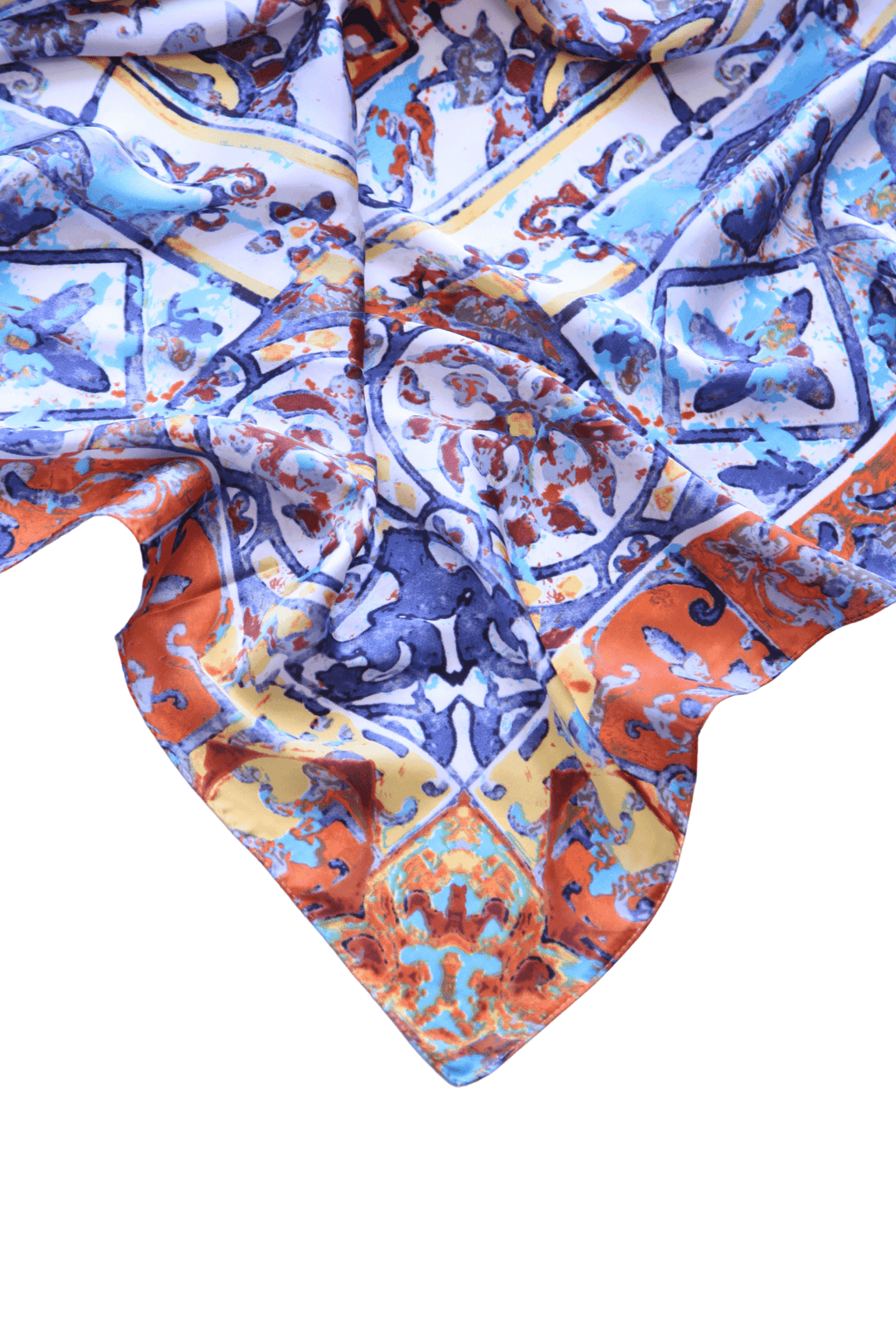 water color looking large square scarf in Tres chic boutique