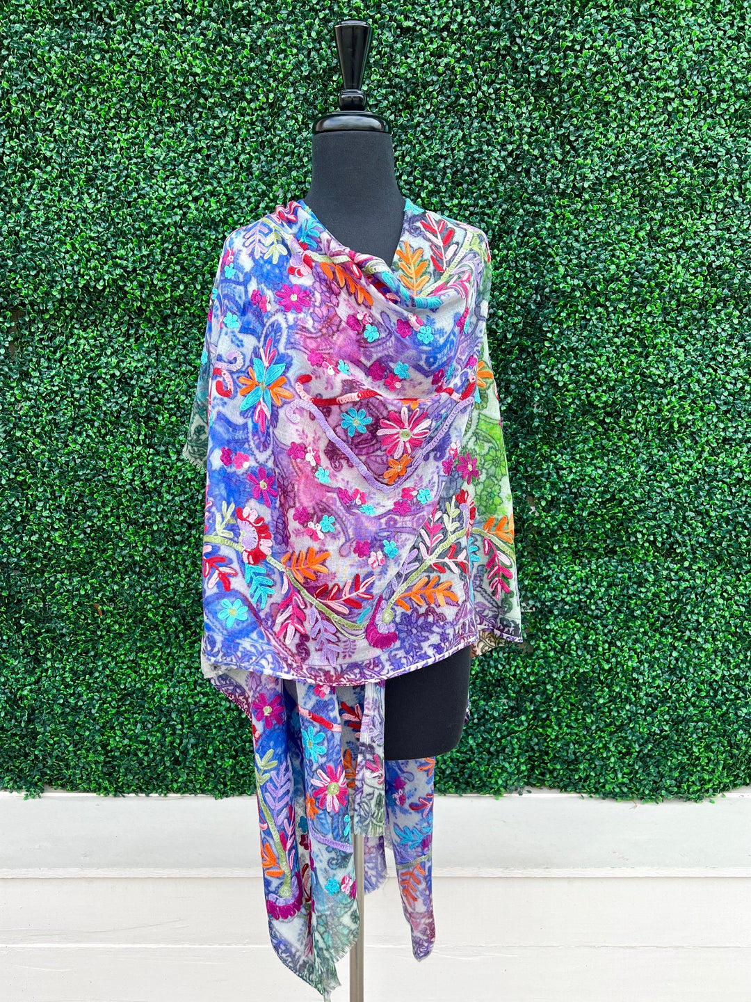 spring summer lavender green blue cape wrap