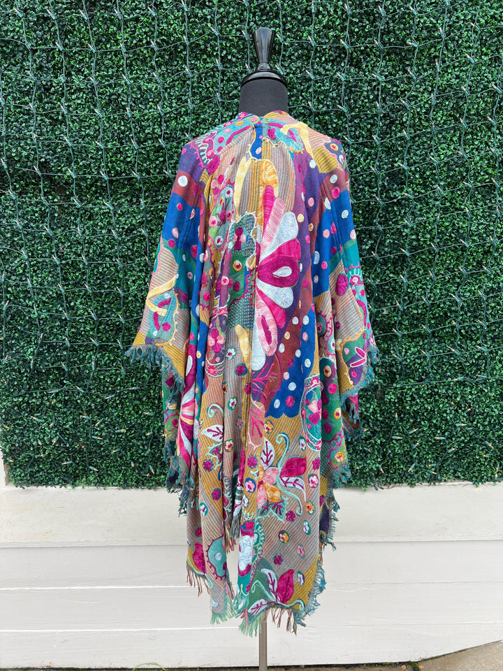 Embroidered Ruana Santa Fe