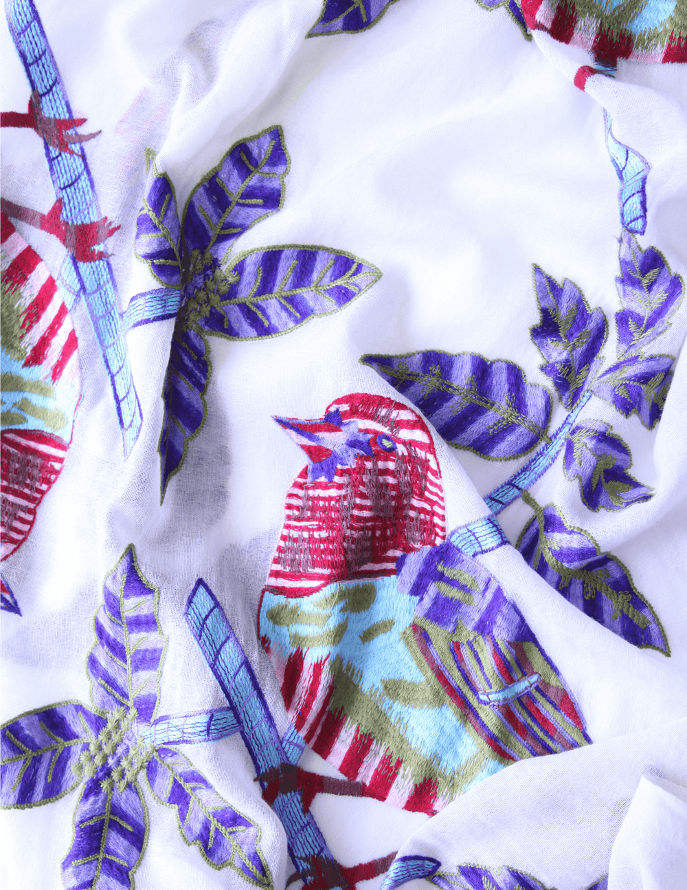 wool anu embroidered wrap colorful senior