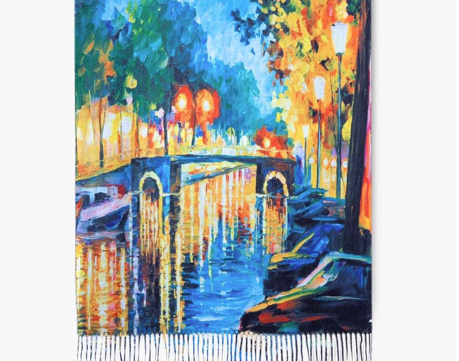 Great Artist Faux Cashmere Scarves Vincent van Gogh and Monet paintings womens gift ideas boutique