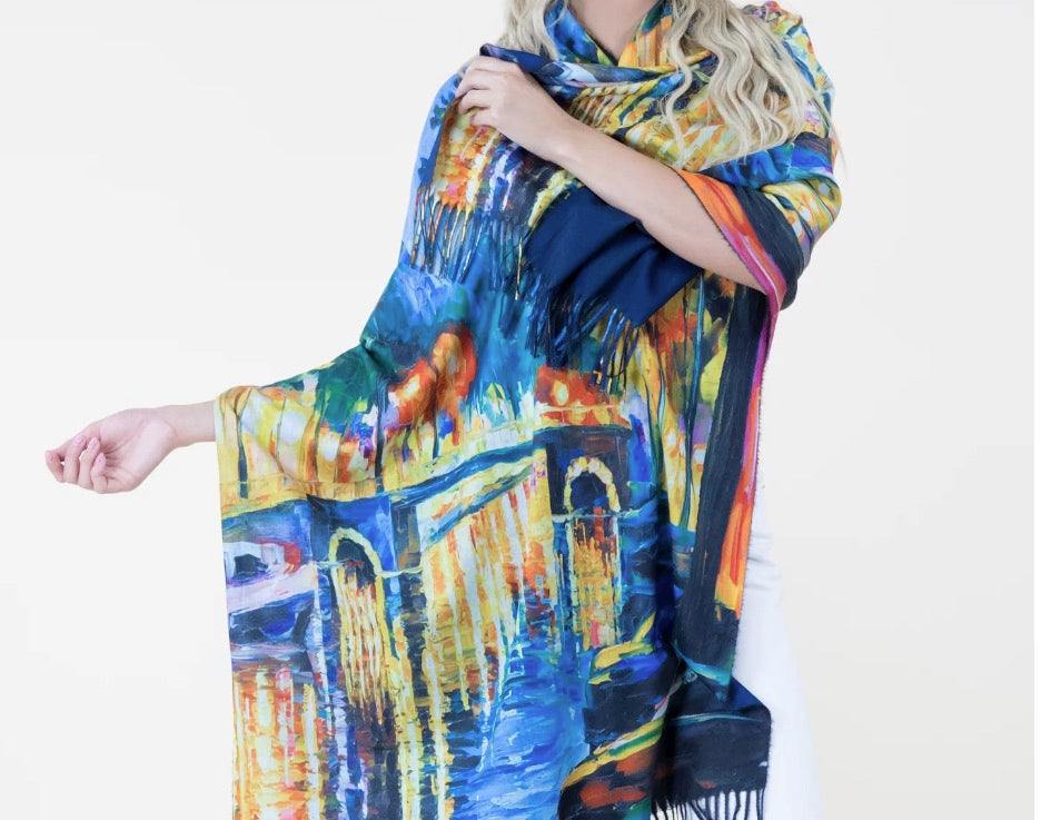 Great Artist Faux Cashmere Scarves Vincent van Gogh and Monet paintings womens gift ideas boutique