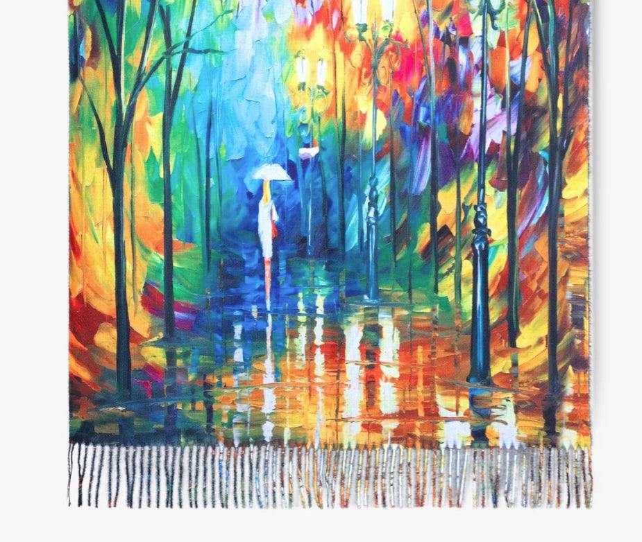 scarves with famous painting Cashmere Scarves Vincent van Gogh and Monet paintings womens gift ideas boutique 