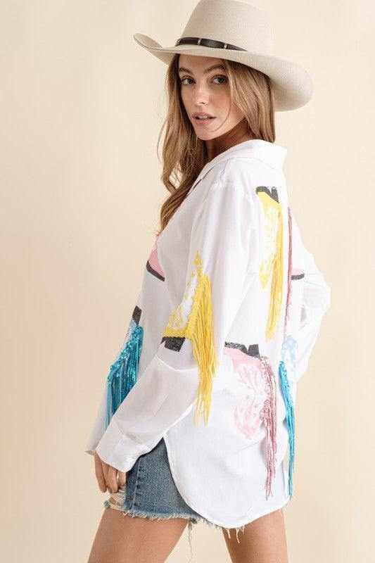 southern style women over 50 boutique rodeo sequin