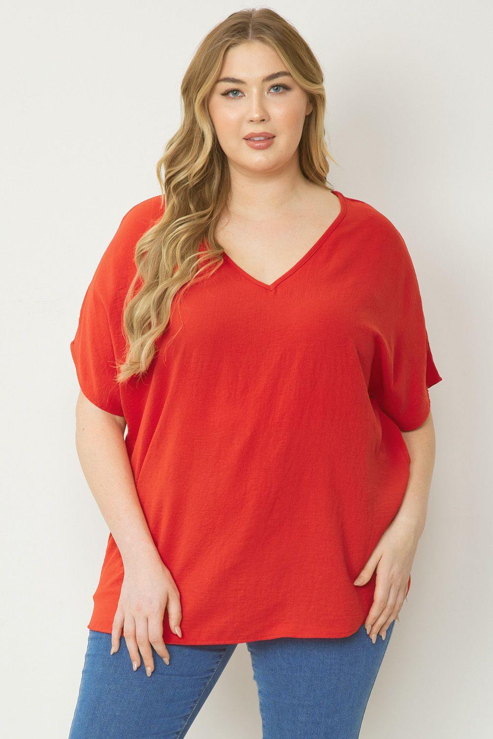 Classic V-Neck Top in Plus